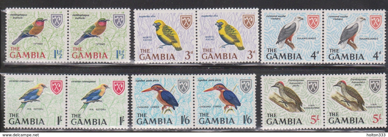 GAMBIA Scott # Between 217 - 225 MNH Pairs - Birds - Gambia (1965-...)