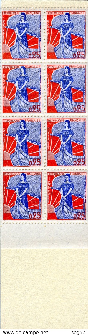 Carnet Complet De 8 Timbres Neufs "Marianne à La Nef" (YT N° 1234) De 1960 Avec Publicité Caisse D'Epargne - Neufs