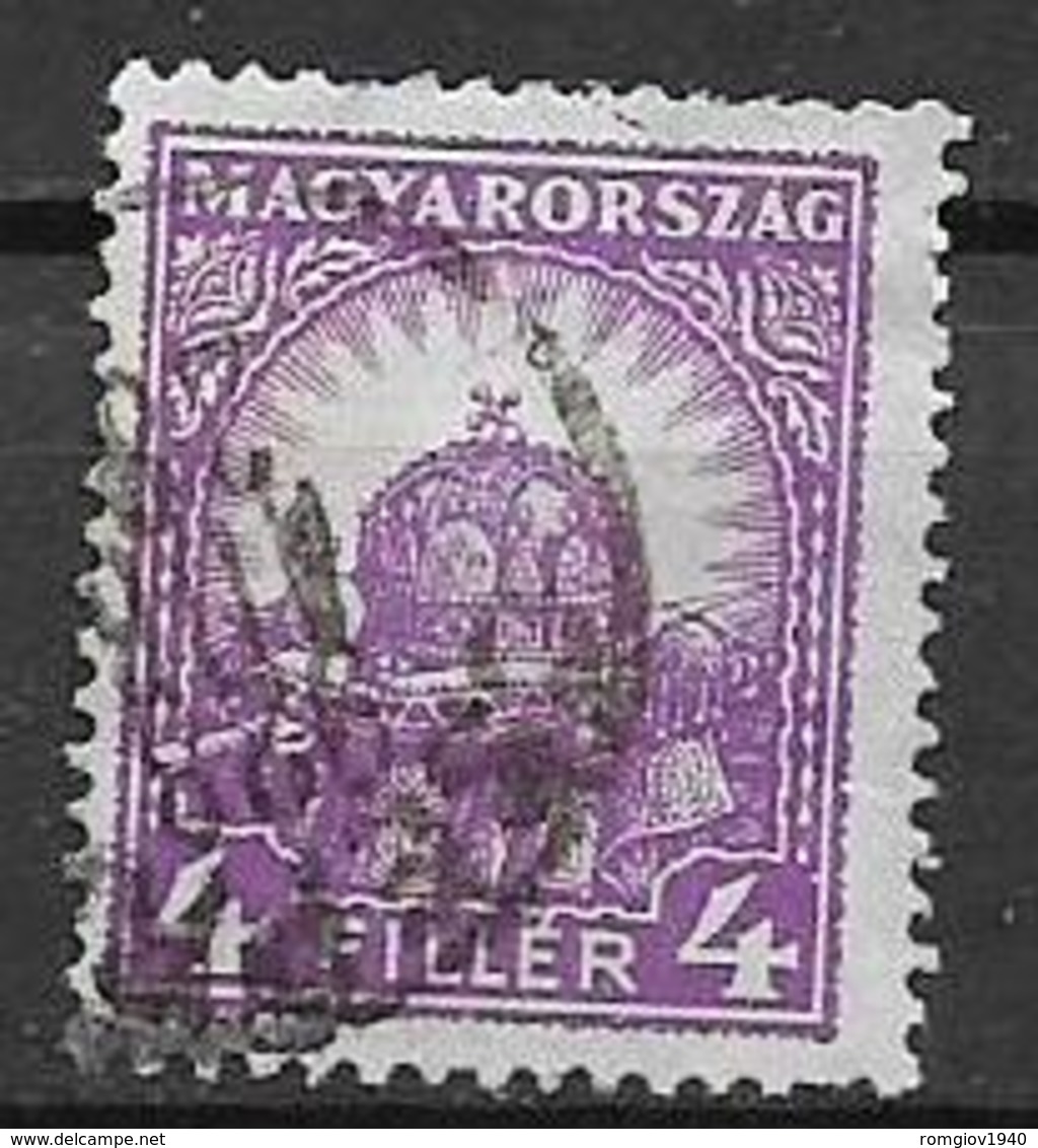 UNGHERIA  1928 SERIE ORDINARIA CORONA DI ST.ETIENNE YVERT. 382/B  USATO VF - Usati