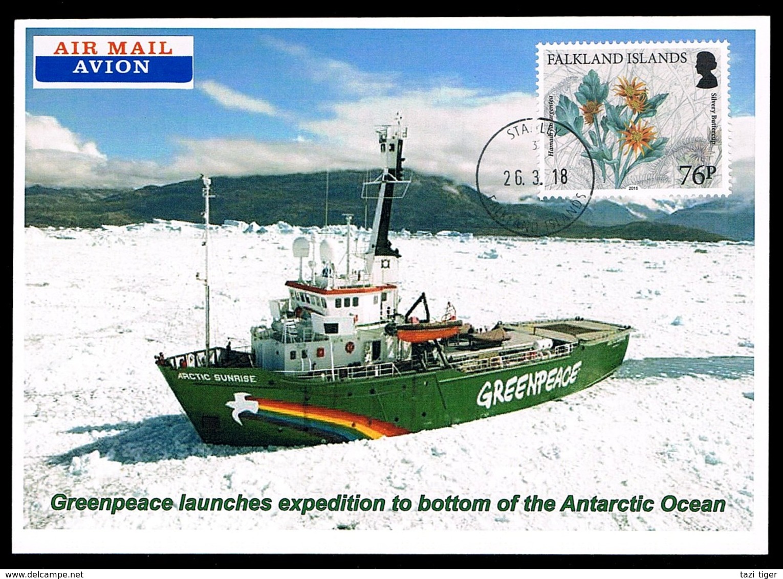 Falkland Islands • 2018 • Postcard • Greenpeace Ship - Other & Unclassified