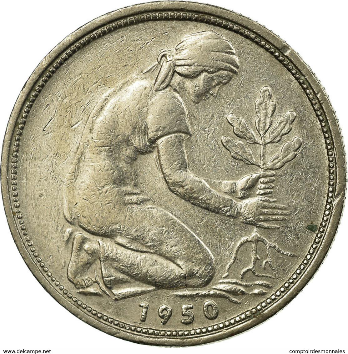 Monnaie, République Fédérale Allemande, 50 Pfennig, 1950, Munich, TTB - 50 Pfennig