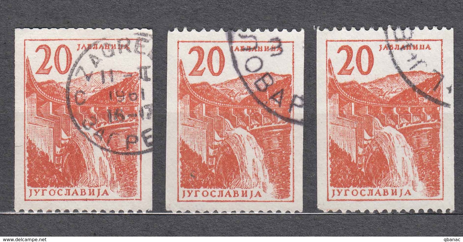 Yugoslavia Republic 1959 Stamps From Rollen Mi#899 Three Pieces Used - Oblitérés