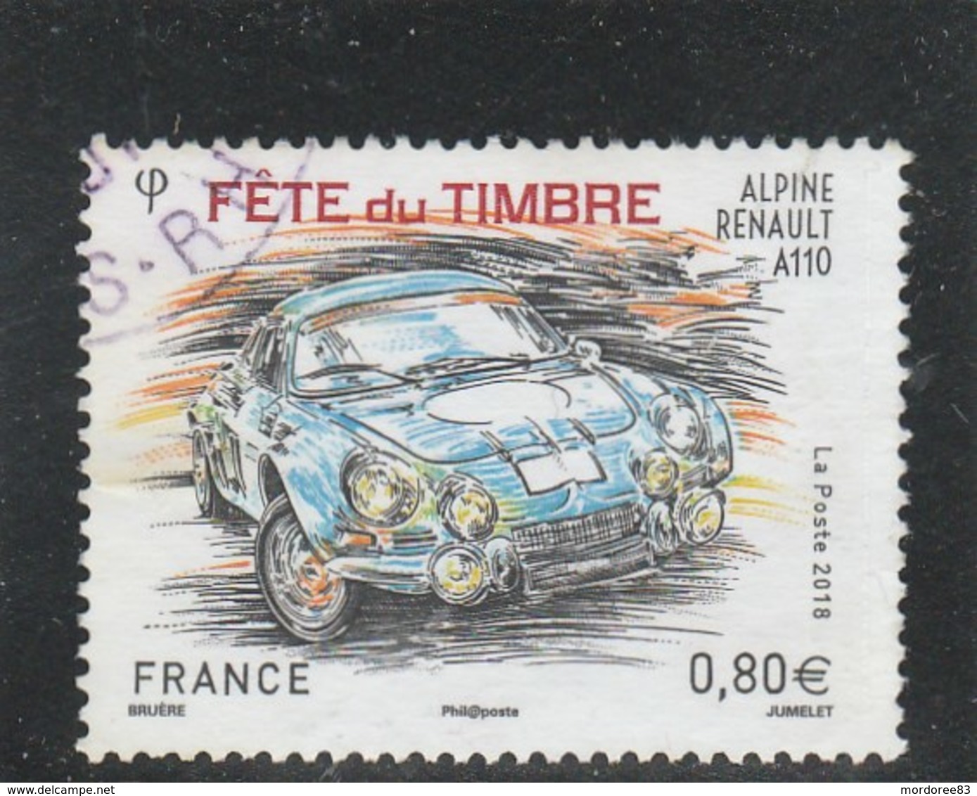 FRANCE 2018 FETE DU TIMBRE ALPINE RENAULT A110 OBLITERE YT 5204 - Oblitérés