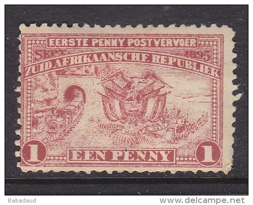 TRANSVAAL, 1895 1d Pale Red, Commemmorating The 1st Penny Post, MH * - Transvaal (1870-1909)