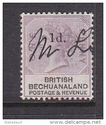 BECHUANALAND: QUEEN VICTORIA 1888, 1d Opt  On 1d Lilac &amp; Black, Fiscal, Pen Cancel - 1885-1895 Colonie Britannique