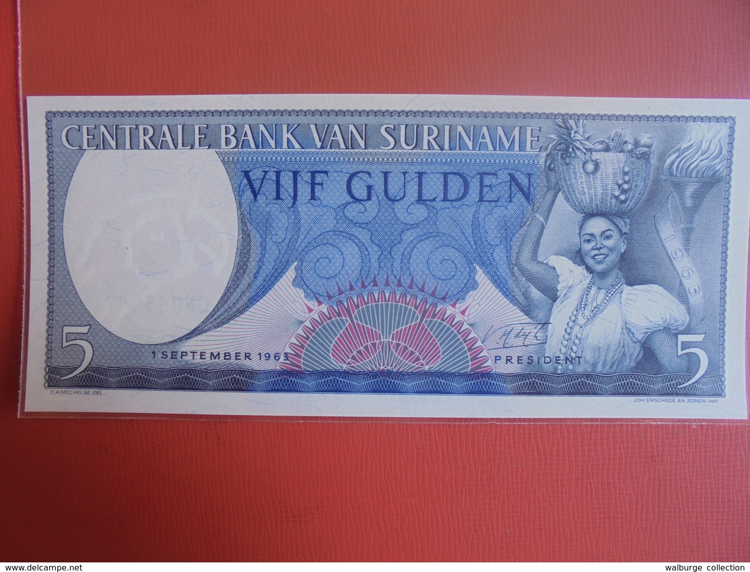 SURINAME 5 GULDEN 1963 PEU CIRCULER/NEUF - Surinam