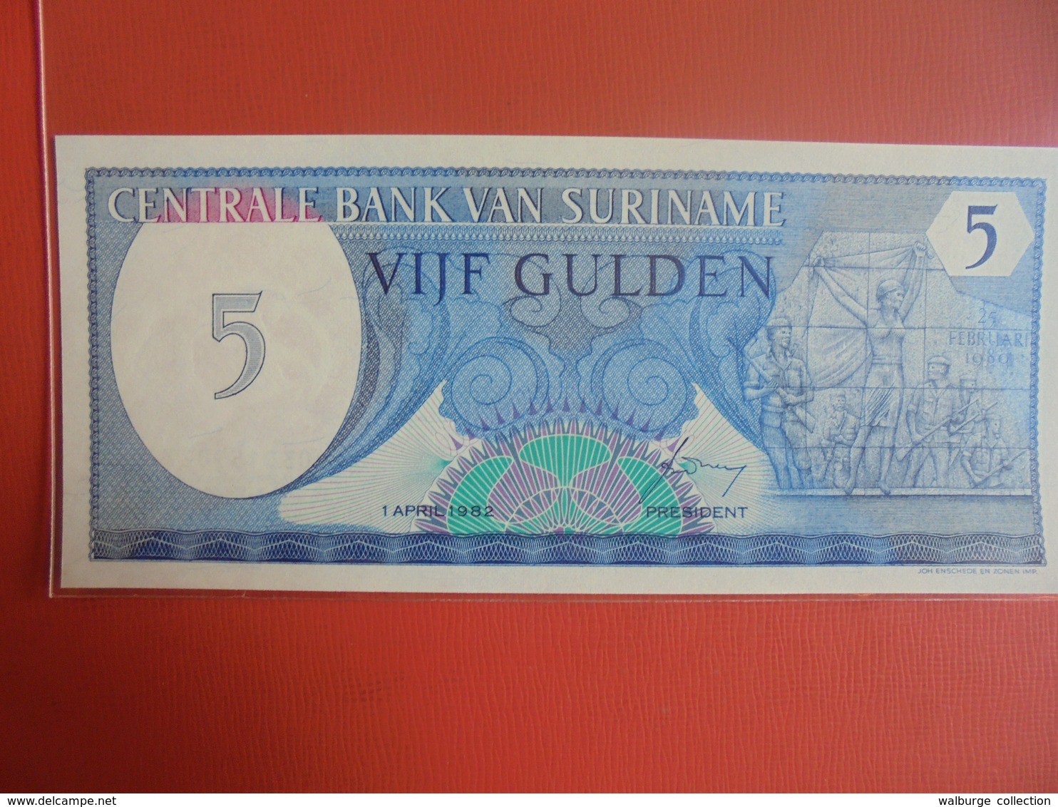 SURINAME 5 GULDEN 1982 PEU CIRCULER/NEUF - Surinam