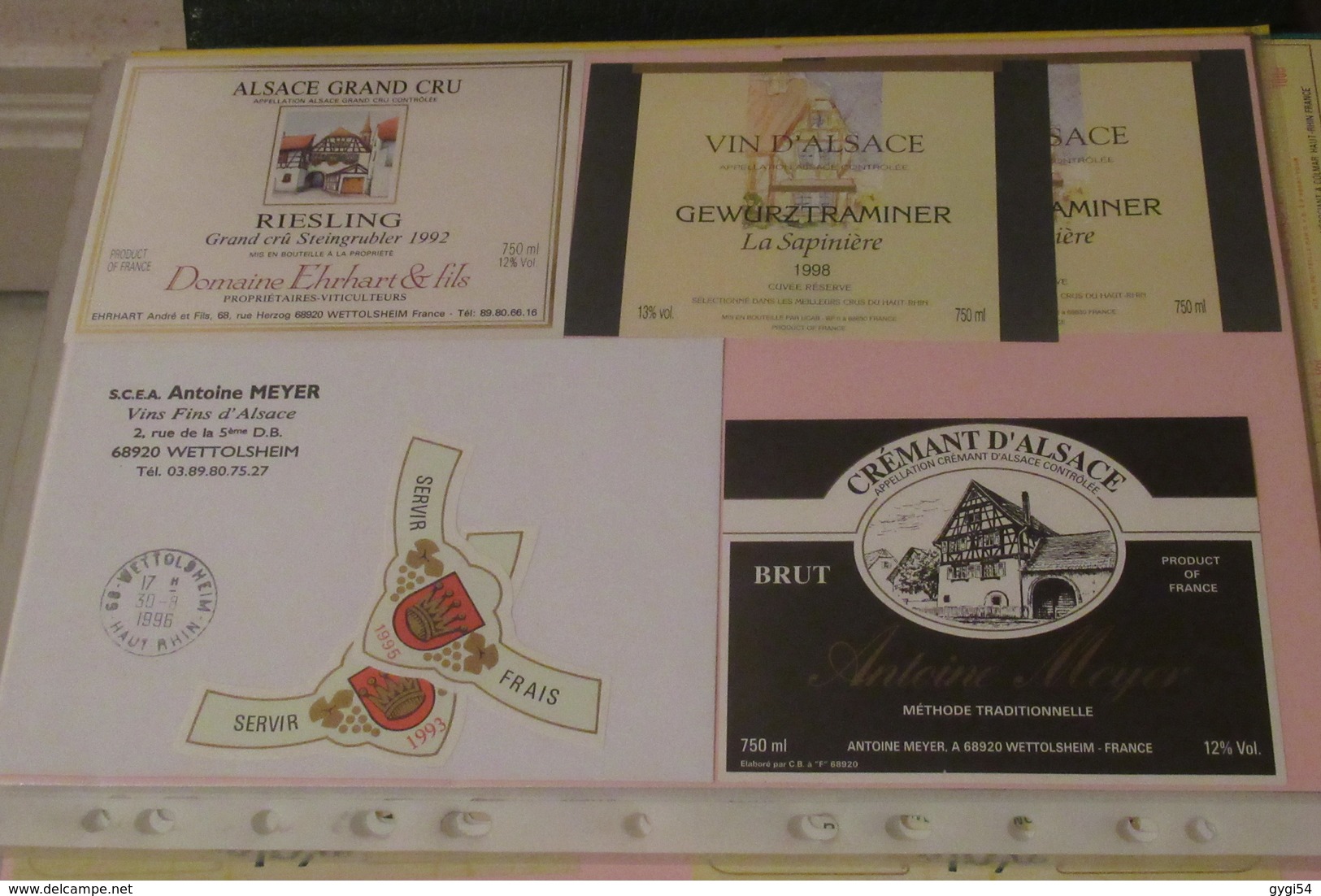 150  Etiquettes De Vins D ' ALSACE  Blanc Ou Rouge - Collections & Sets