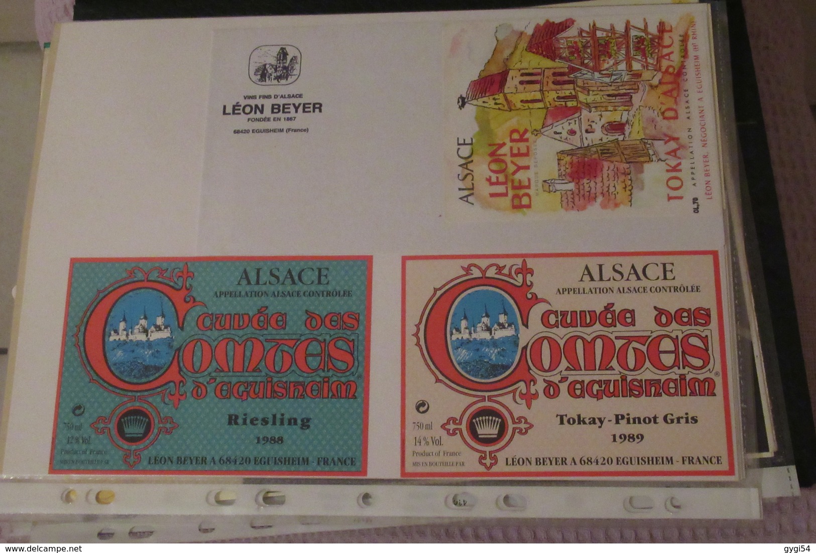 150  Etiquettes de Vins D ' ALSACE  Blanc ou Rouge