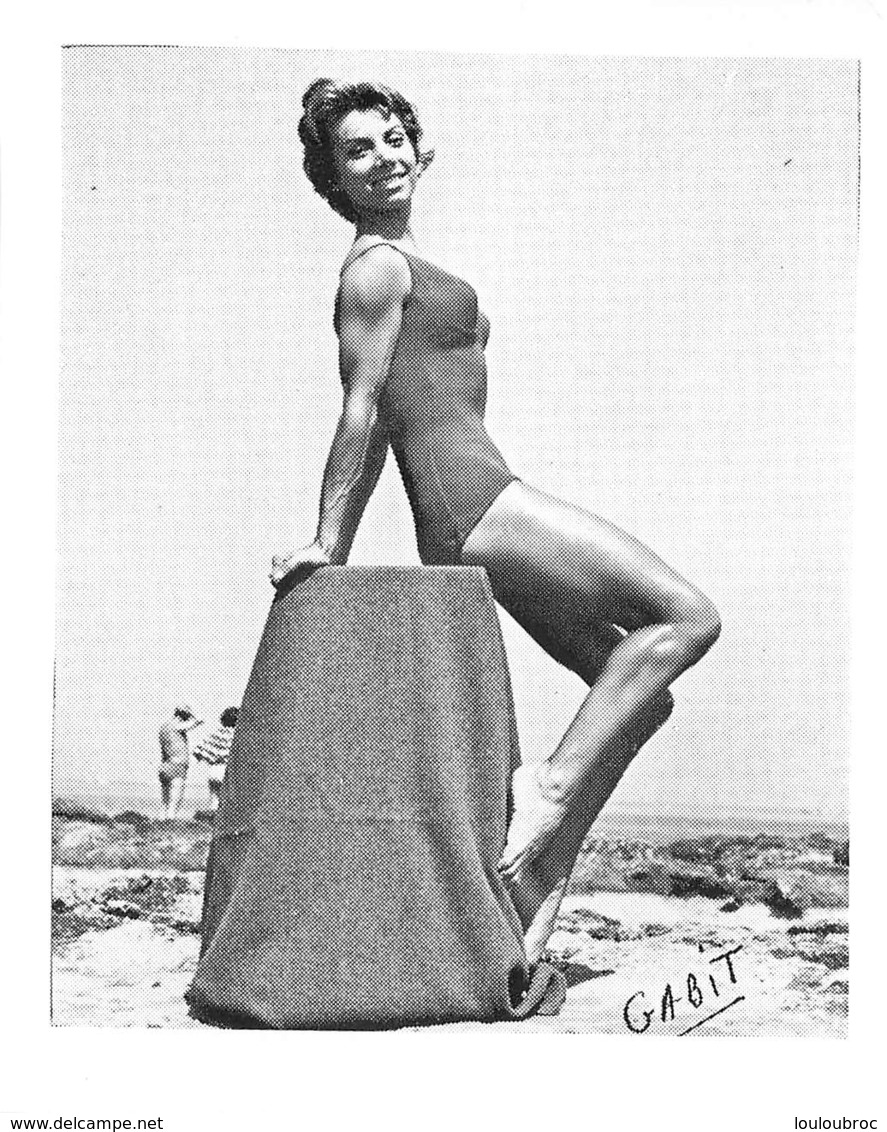 PHOTO  FEMME MAILLOT DE BAIN  BORD DE MER PHOTO GABIT FORMAT 11 X 9 CM - Pin-Up