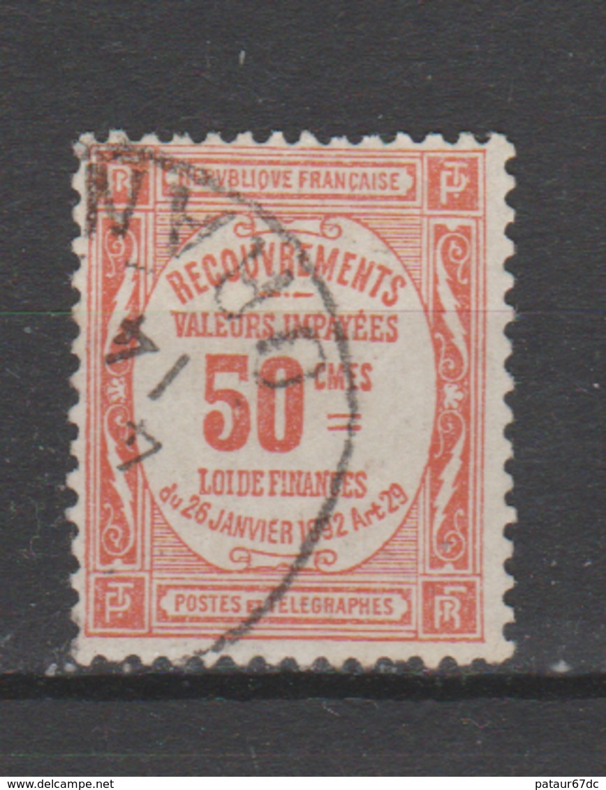 FRANCE / 1908 - 1925 / Y&T TAXE N° 47 : Recouvrements 50c Rouge - Oblitération De 1914. SUPERBE ! - 1859-1959 Oblitérés