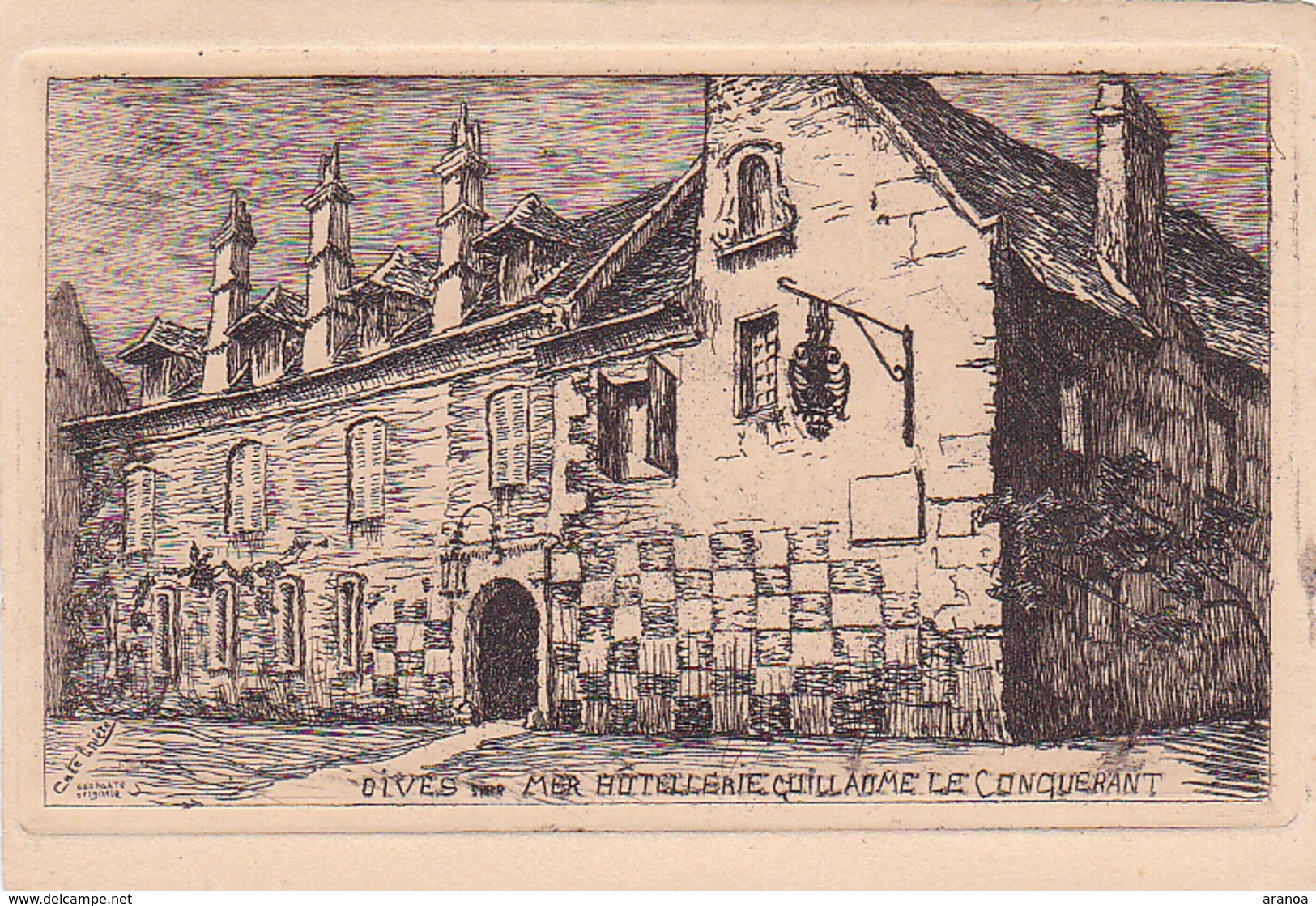 14 -- Calvados -- Dives-sur-Mer -- Hôtellerie Guillaume Le Conquérant -- Dessin - Dives