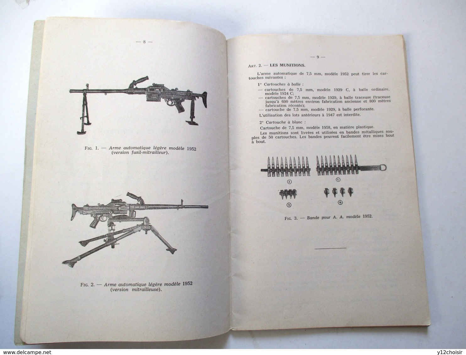 LIVRET 1963 FUSIL MITRAILLEUR MITRAILLEUSE ARME AUTOMATIQUE LEGERE MODELE 1952 LIVRET SUR LE TIR DE L INFANTERIE - Armes Neutralisées