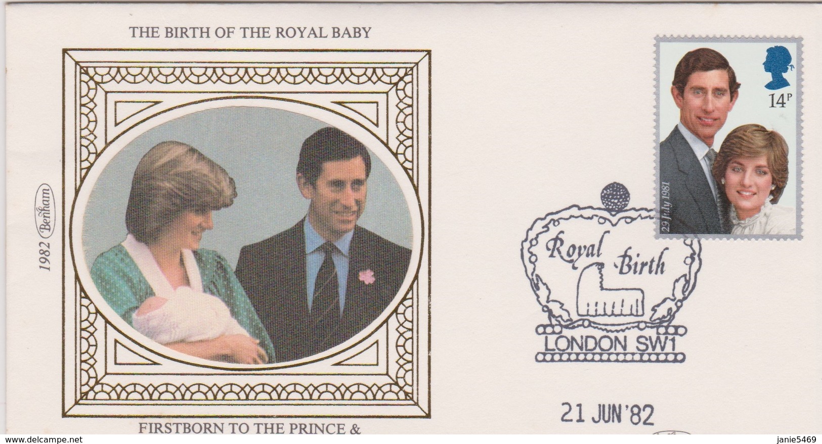 Great Britain 1982 Royal Birth , Benham Souvenir Cover - Covers & Documents