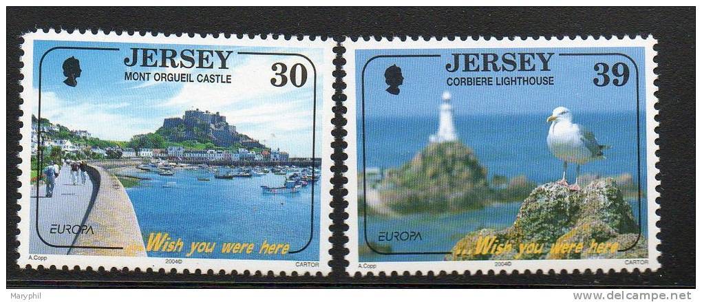 EUROPA JERSEY N° 1147 /1148**  - V ACANCES  - Cote 3.50 €  (mouette Et Phare) - 2004