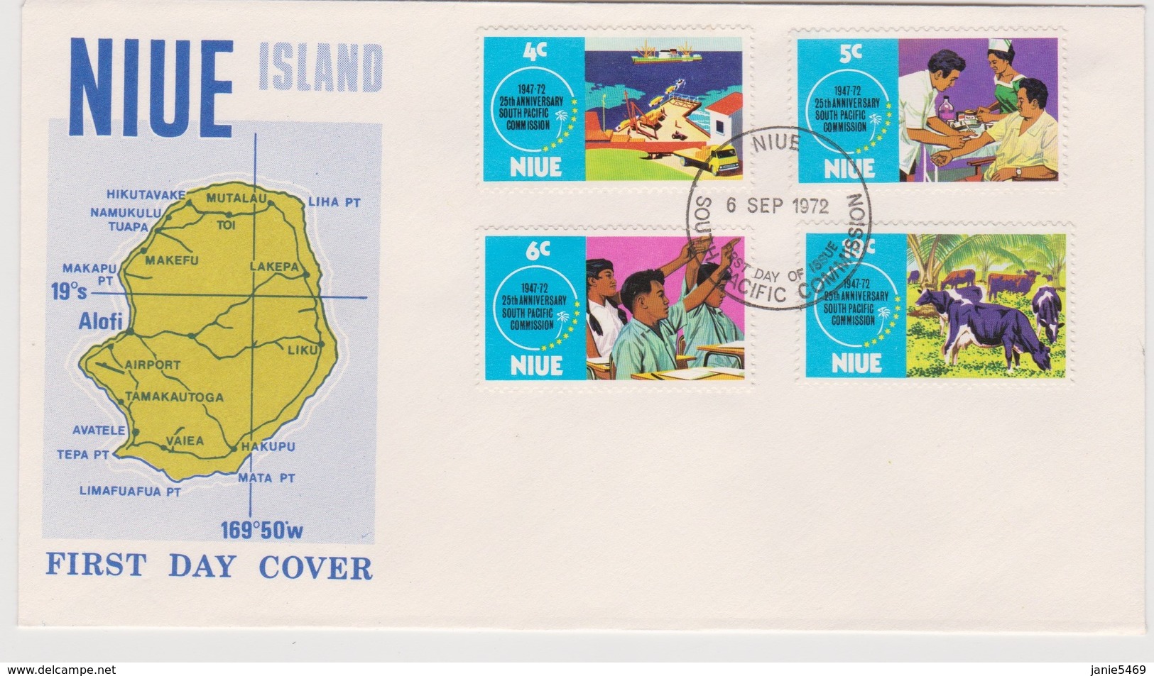 Niue 1972 25th Anniversary South Pacific Commission FDC - Niue