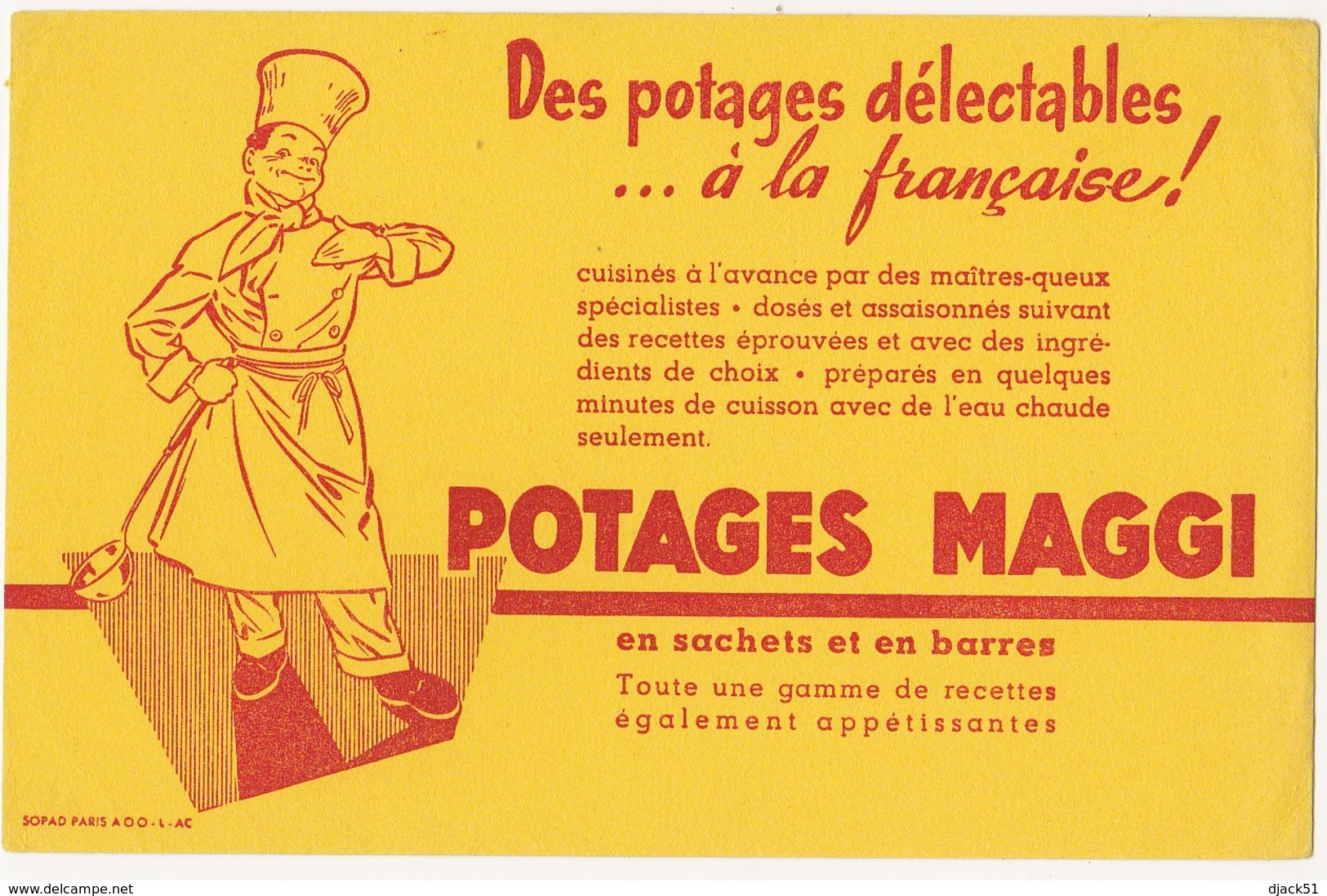 Buvard POTAGES MAGGI - Minestre & Sughi