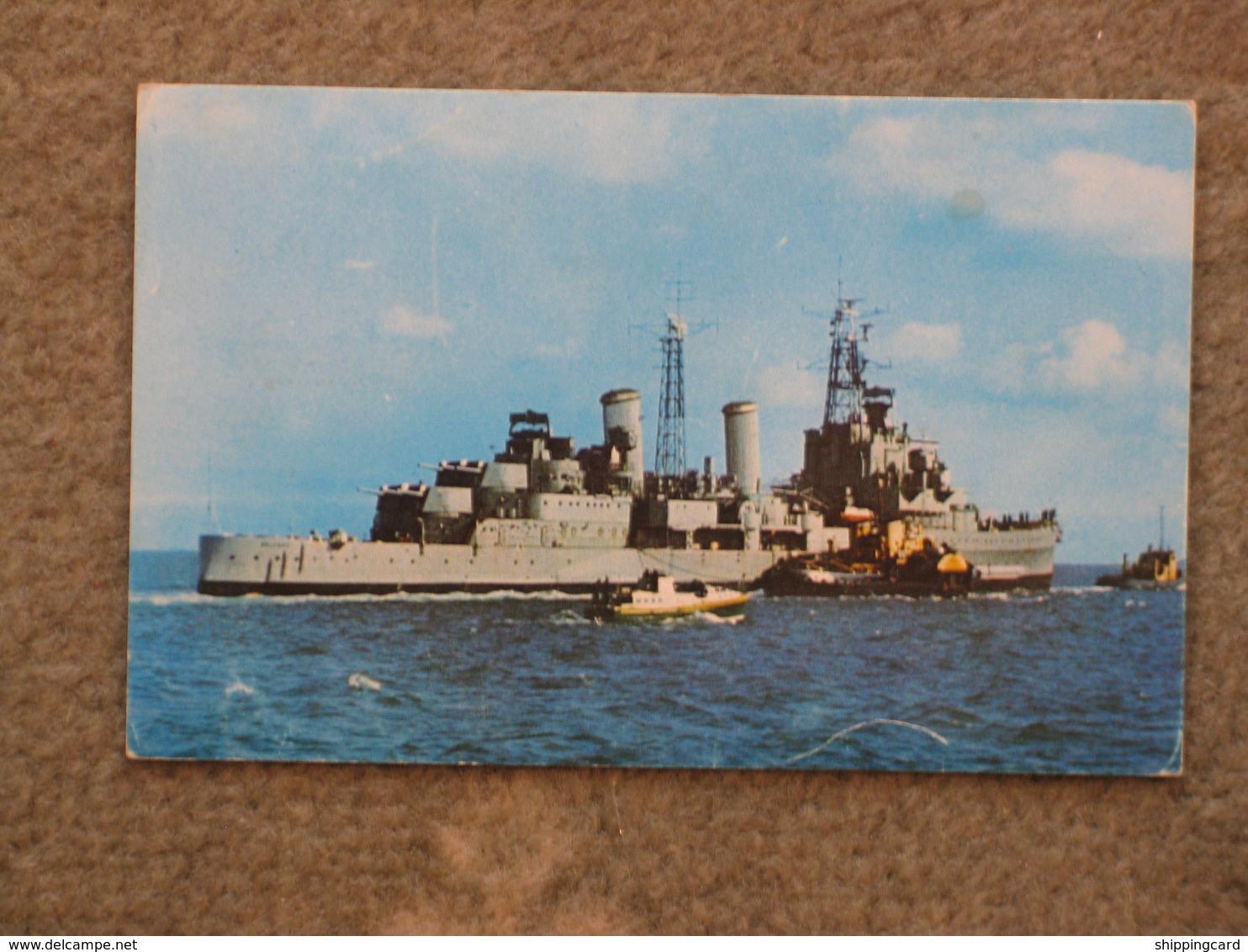 HMS BELFAST LEAVING PORTSMOUTH UNDER TOW 1971 - Warships