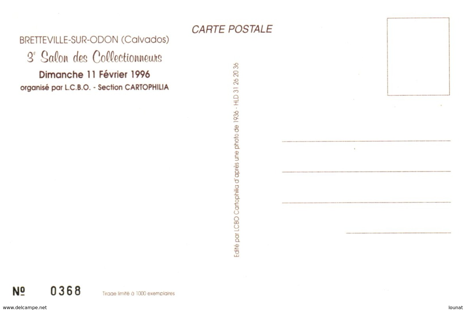 Ecole - Les écoliers - Salon Des Collectionneurs à Bretteville Sur Odon Année 1996 - Scuole