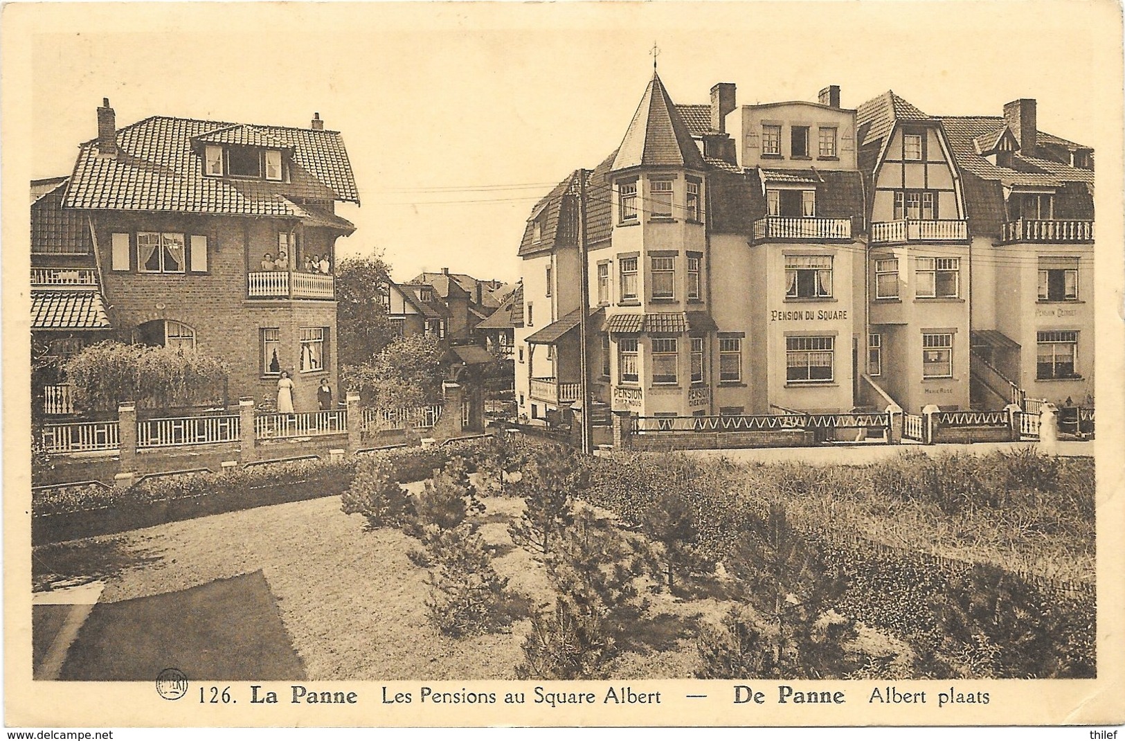 La Panne NA124: Les Pensions Au Square Albert 1938 - De Panne