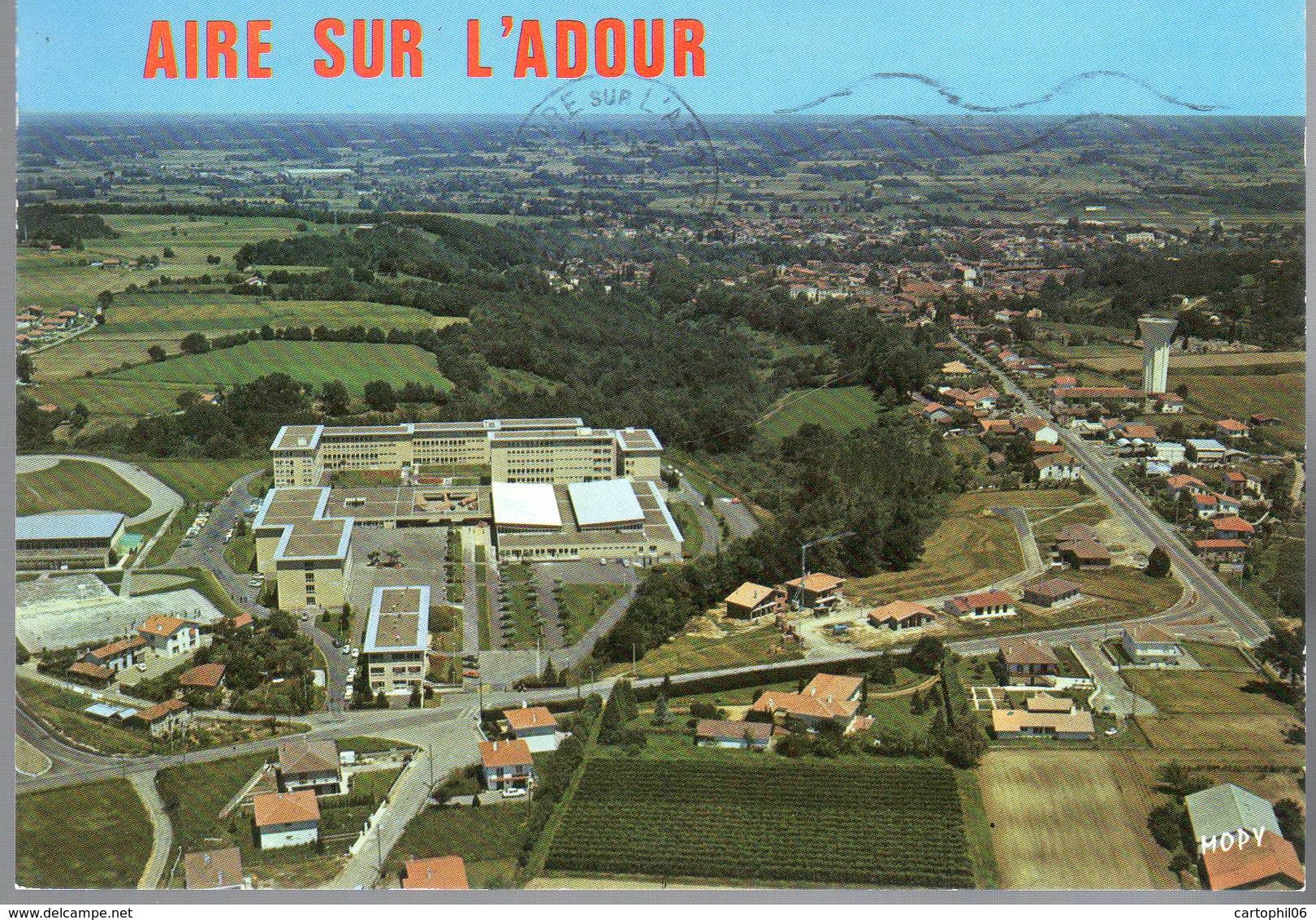 - CPM AIRE SUR L'ADOUR (40) - Vue Générale Aérienne 1985 - Le Lycée - Photo Mopy 40685 - - Aire