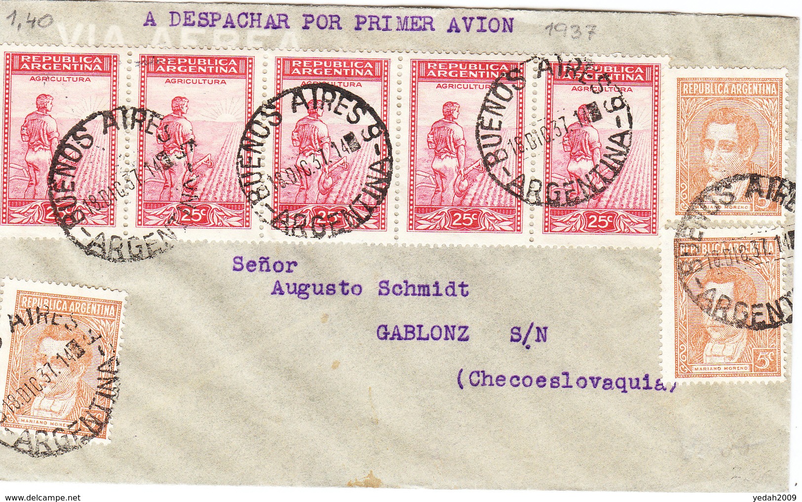 ARGENTINA AIRMAIL COVER 1937 - Otros & Sin Clasificación