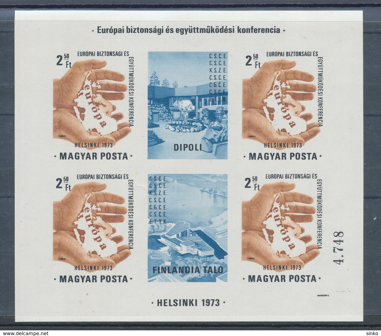 1973. European Security And Cooperation Conference (I.) - Helsinki- Block - Imperforate - Ungebraucht