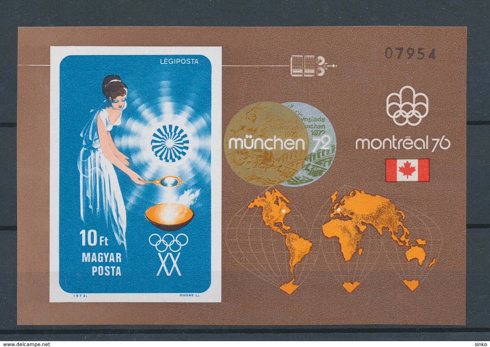 1973. Olympic Medalists (II.) - Münich - Block - L - Imperforate - Ungebraucht