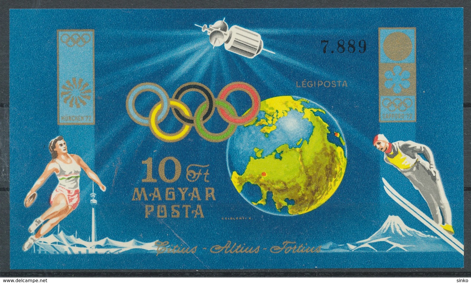 1972. Sapporo From Münich - Block - L - Imperforate - Ungebraucht