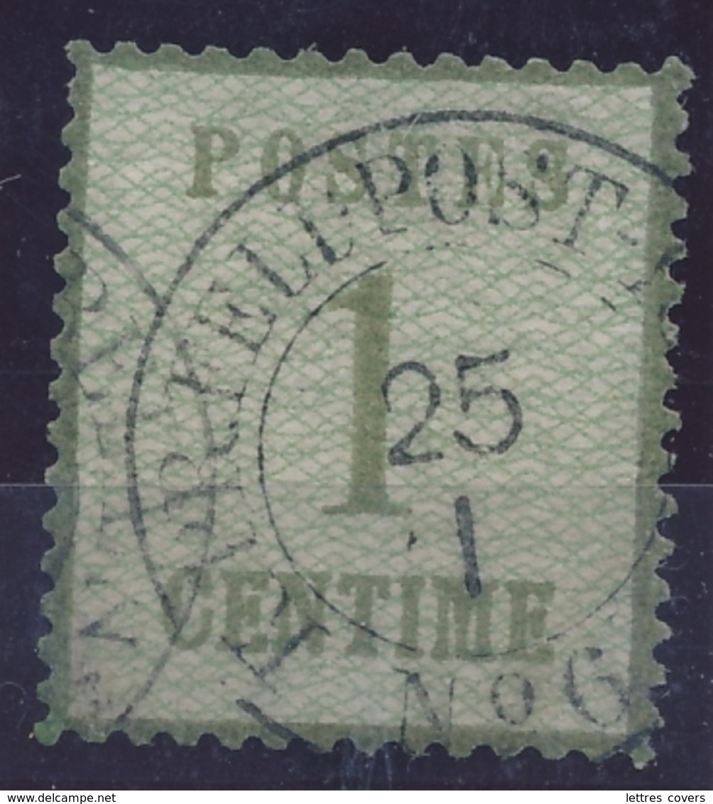 Alsace N°1 1c Obl Allemande CàD Rond " K.PR. FELDPOST RELAIS N°6 " CRÉPY EN VALOIS Oise - RARE  Cote 210€ - Other & Unclassified