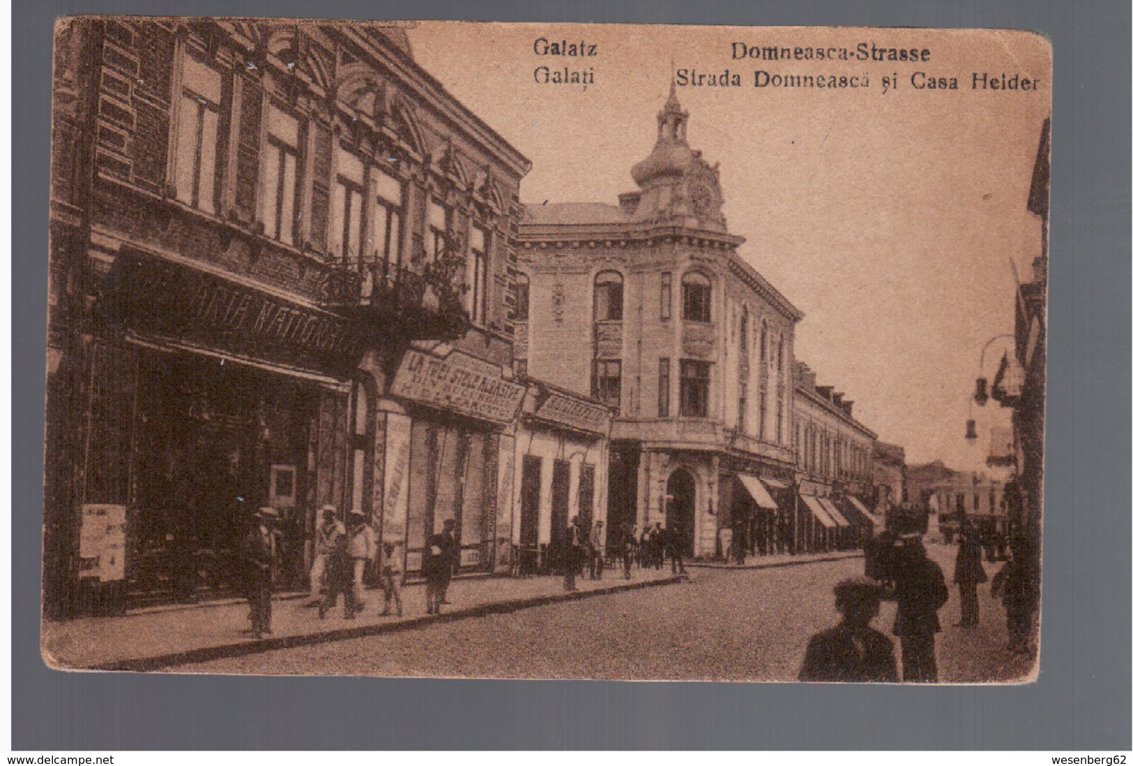 ROMANIA Galatz Galati Strada Domneasca Si Casa Helder  1919 OLD POSTCARD - Roumanie