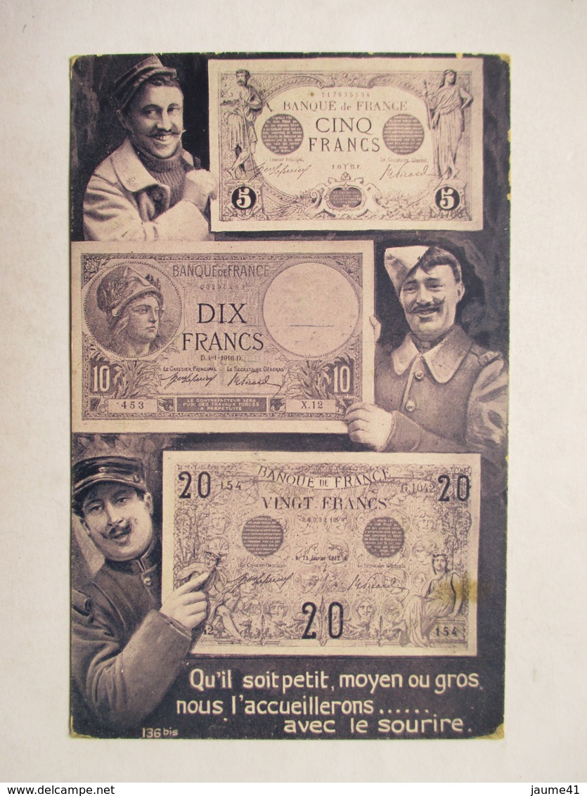 BILLETS DE 5 , 10 , ET  20 FRANCS   ....MILITAIRES - Monnaies (représentations)