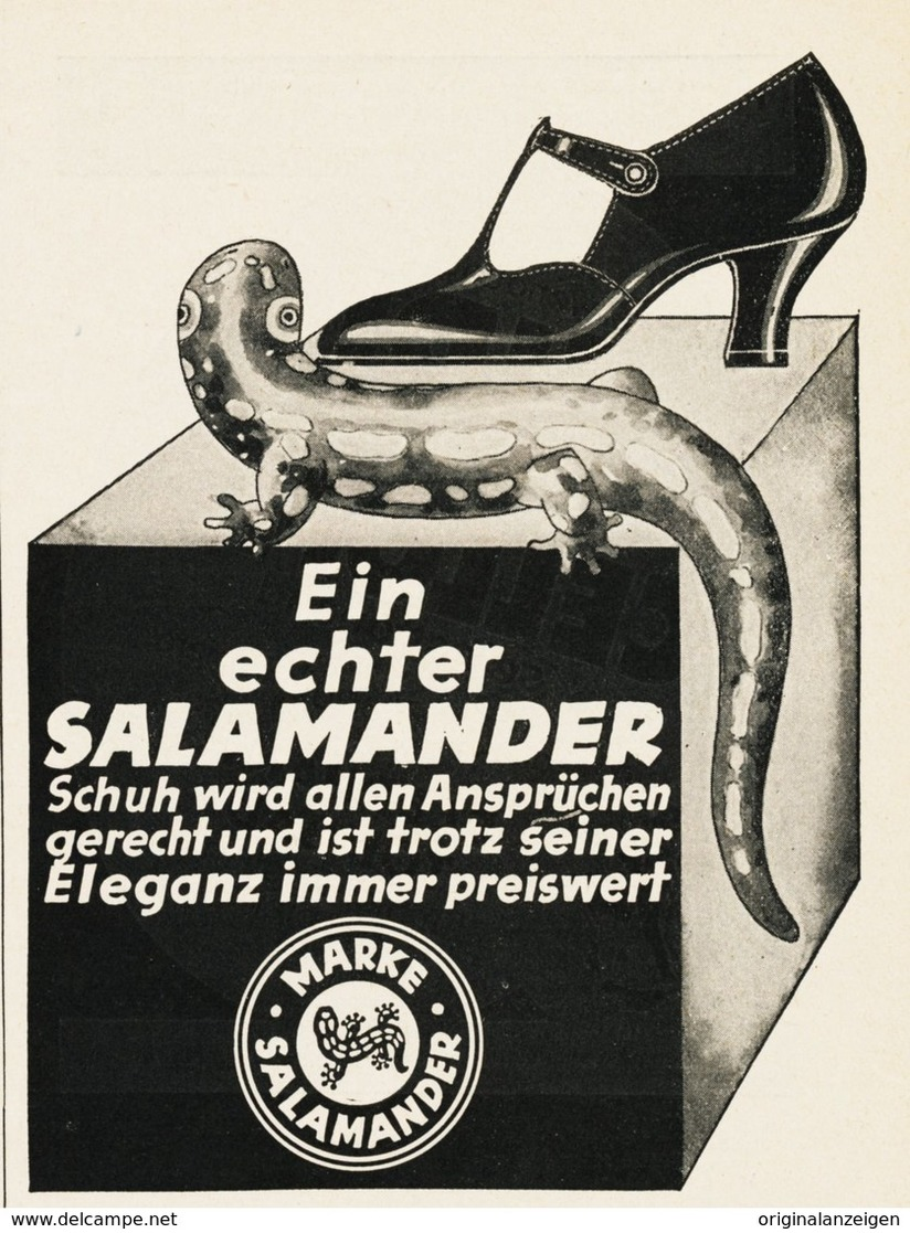 Original-Werbung/ Anzeige 1928 - SALAMANDER SCHUHE - Ca. 80 X 115 Mm - Werbung