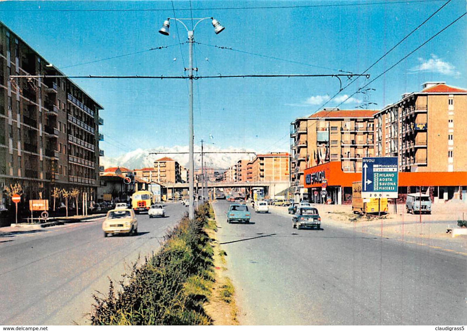 0454 "CASCINE VICA - RIVOLI (TO) - CORSO TORINO" SUPERMERCATO STANDA, AUTO ANNI '50/60. CART. ORIG. NON SPED. - Altri & Non Classificati