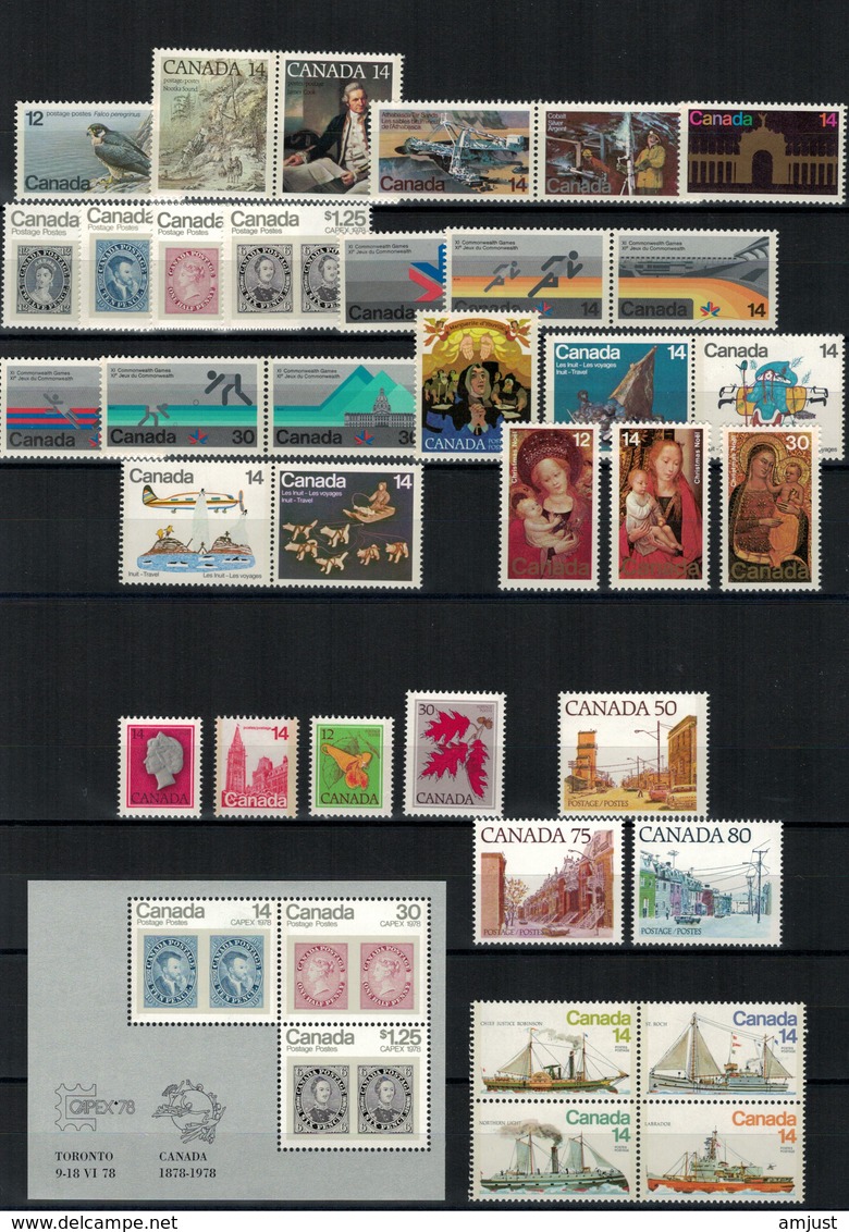 Canada // Timbres Neufs** 1978 (diverses Séries Et Bloc-feuillet) - Neufs