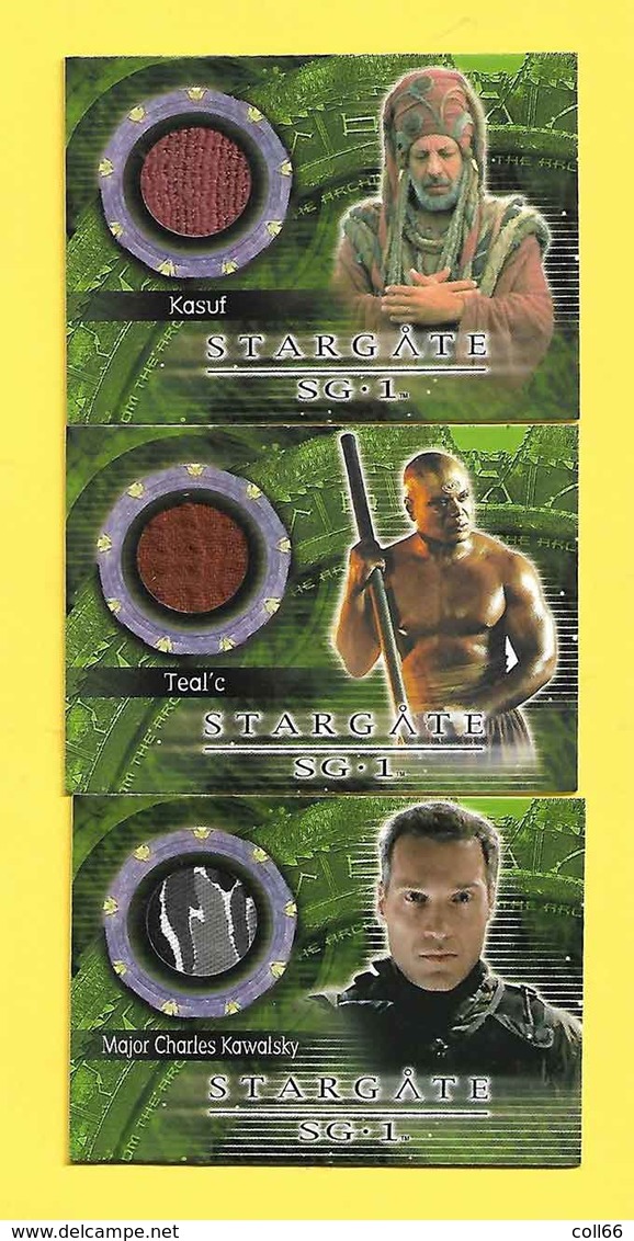 3 Trading Cards SG1 Stargate La Porte Des étoiles Costumes Teal'c Kasuf Major Charles Kawalsky - Autres & Non Classés