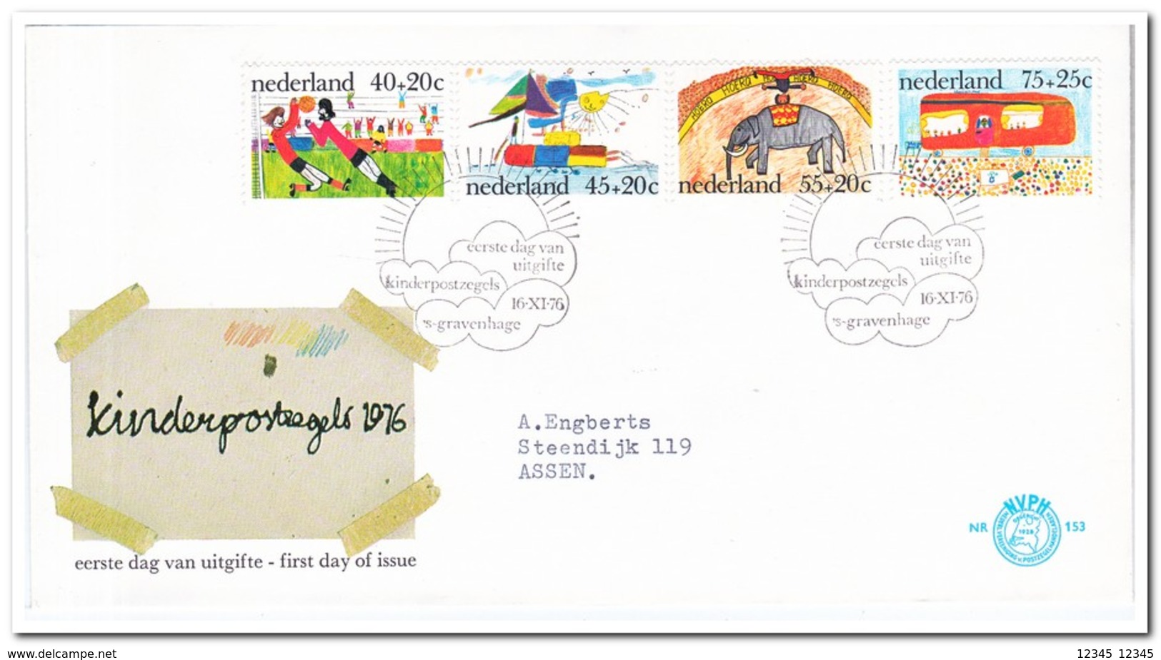 Nederland 1976, FDC 153 Met 2 Plaatfouten 1104 P + 1106 PM2 - Plaatfouten En Curiosa