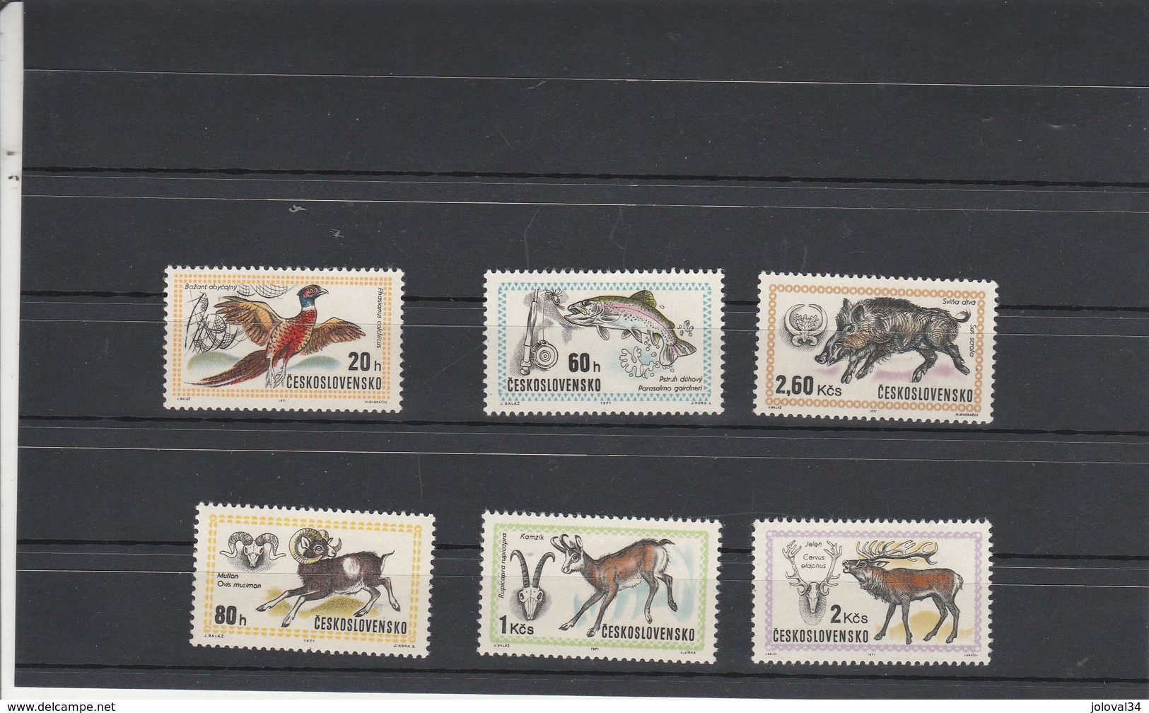 Tchécoslovaquie Yvert  1858 à 1863 ** Sans Charnière - Animaux Poissons Oiseaux - Unused Stamps