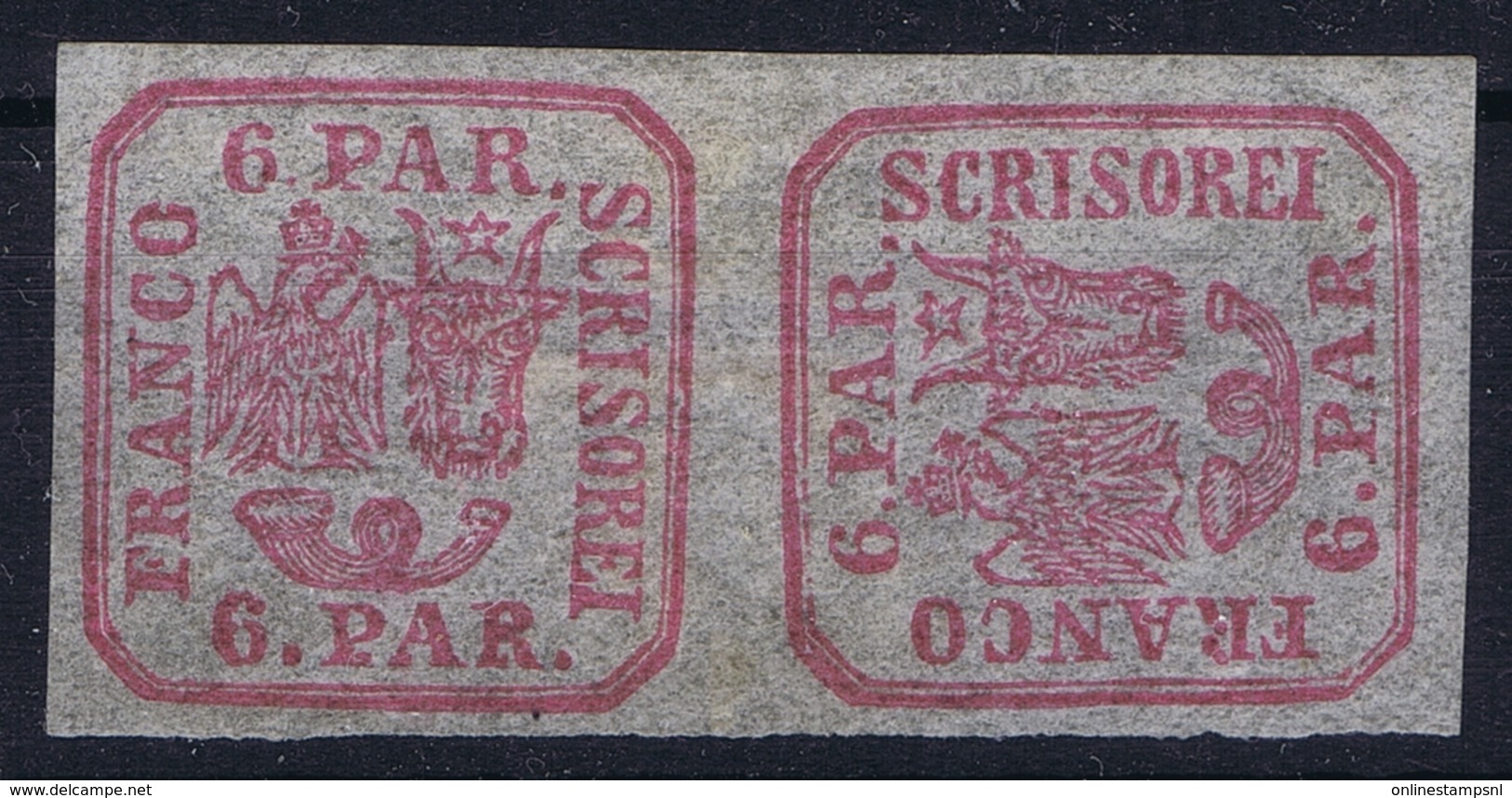 Romenia : Mi 9 II X Kb   MH/* Flz/ Charniere - 1858-1880 Moldavia & Principato