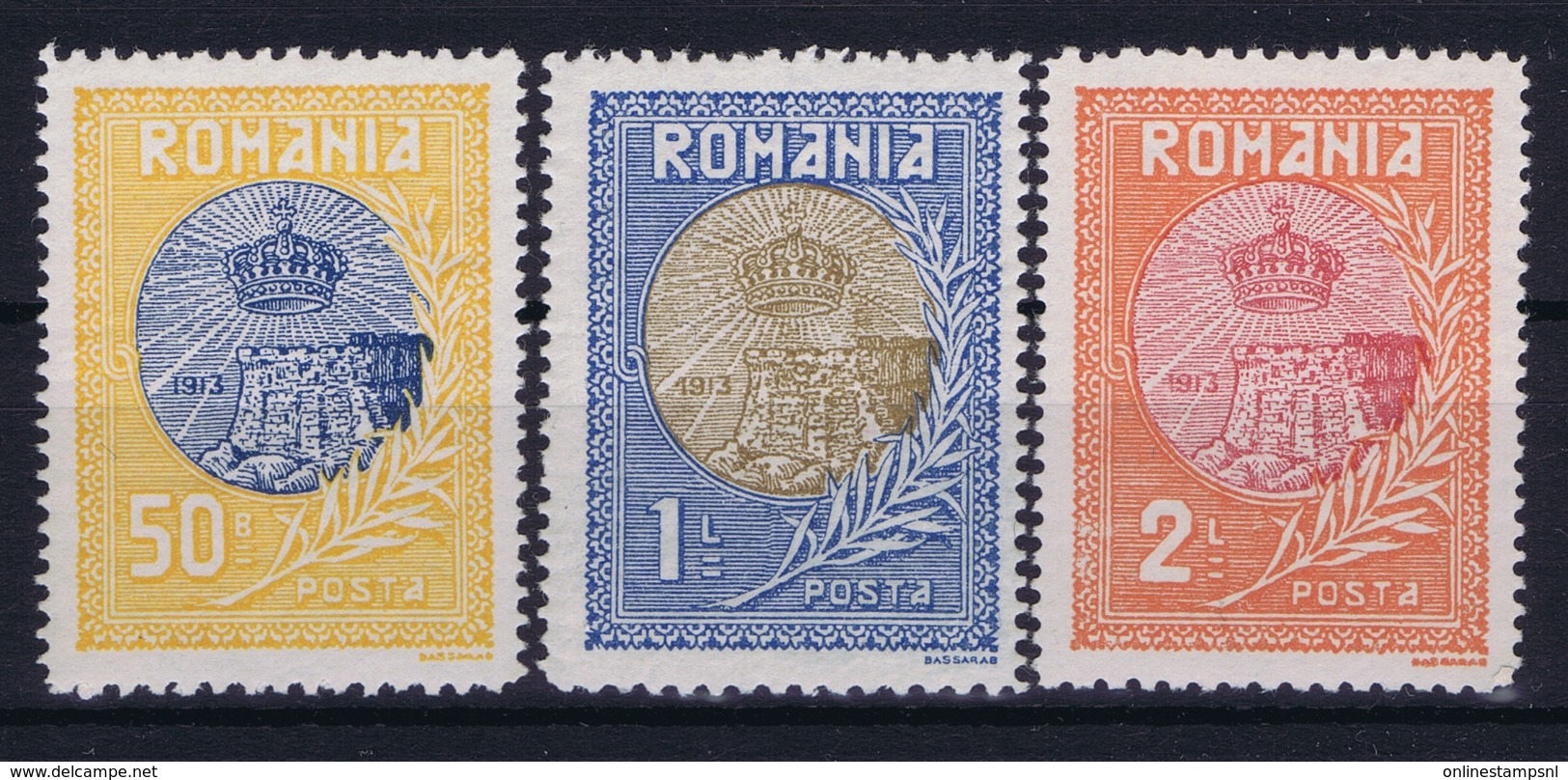 Romenia : Mi 234 - 236 MH/* Flz/ Charniere 1913 - Nuevos