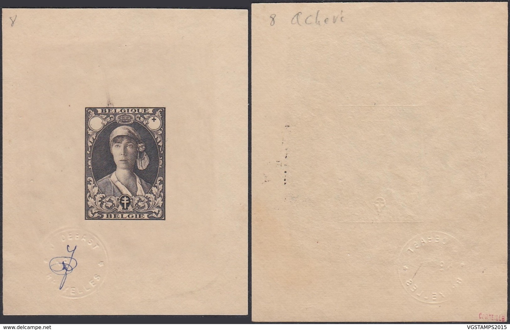 Belgique 1931 - Essai De Bast " Reine Elisabeth " (DD) DC 2984 - Essais & Réimpressions