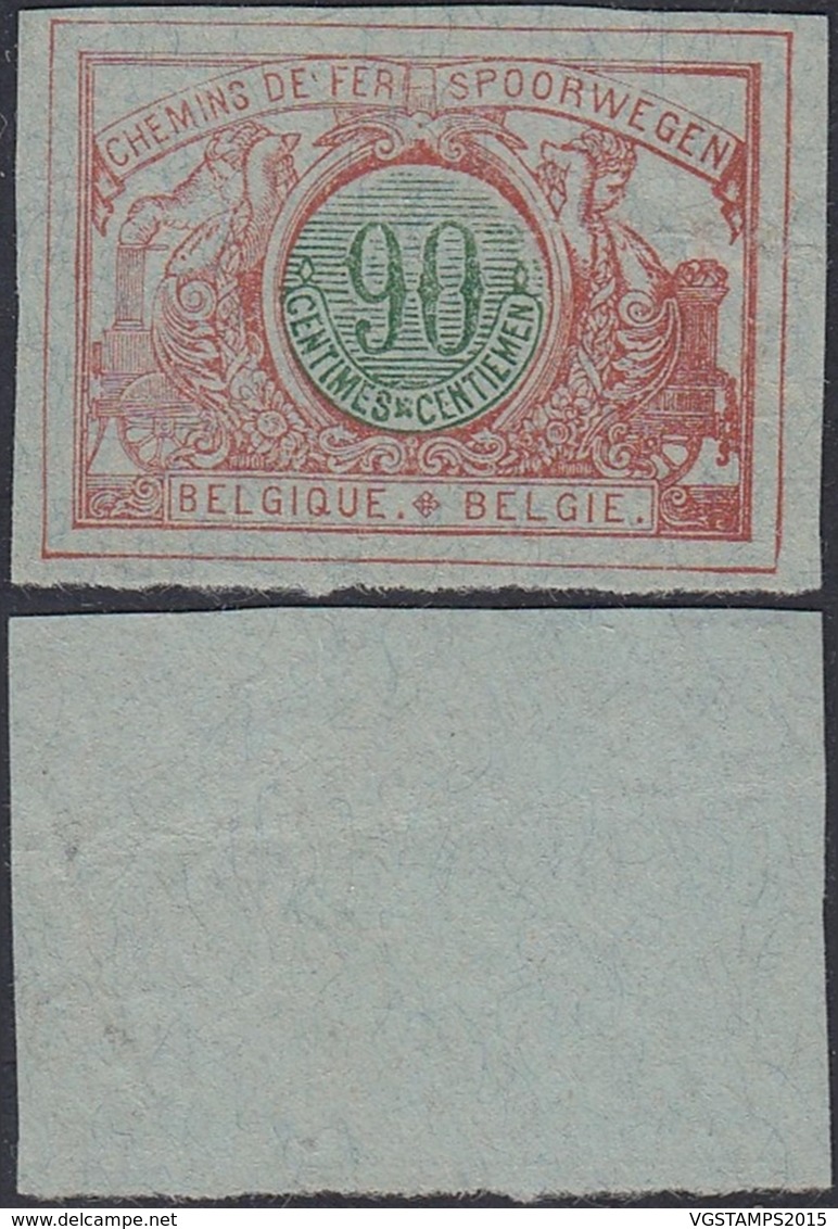 Belgique 1902 - Essai CF 90c. Brun Rouge Sur Papier Bleu  (DD) DC 2997 - Proofs & Reprints