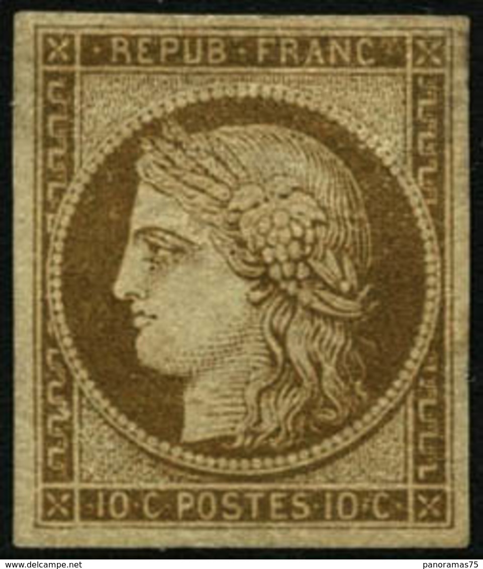 * N°1 10c Bistre, Signé Calves - TB - 1849-1850 Ceres