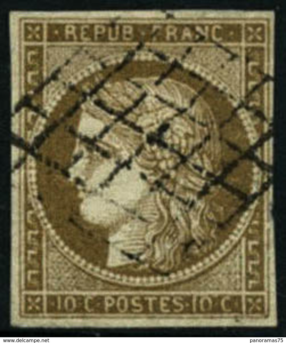 Oblit. N°1 10c Bistre - TB - 1849-1850 Ceres