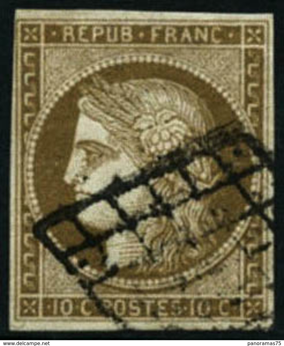 Oblit. N°1b 10c Bistre Verdâtre - TB - 1849-1850 Ceres