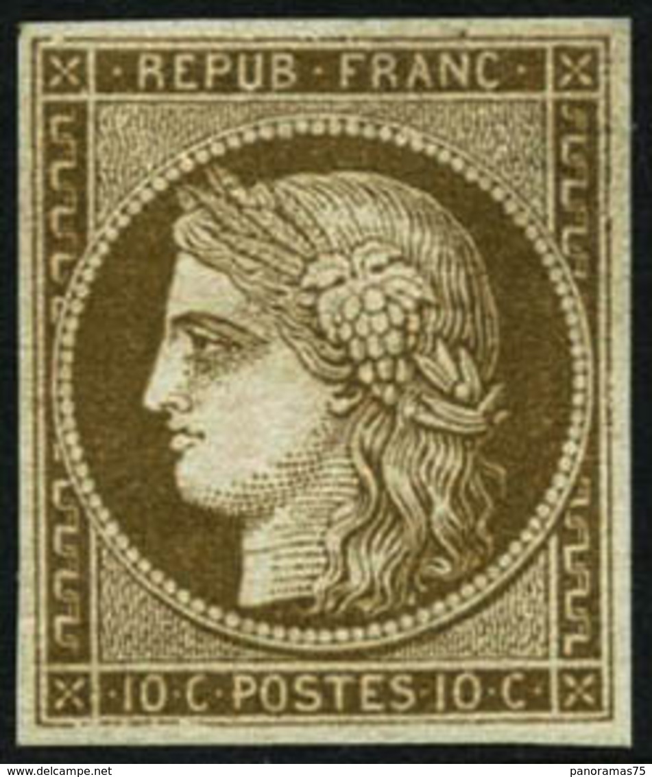 * N°1c 10c  Bistre Verdâtre Foncé, Signé Calves - TB - 1849-1850 Ceres