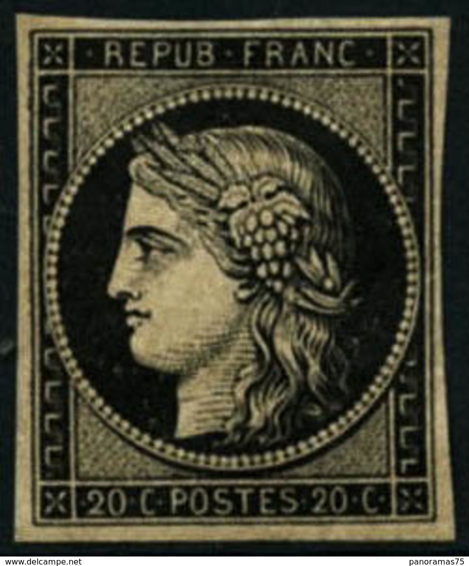 ** N°3a 20c Noir S/blanc, Signé Calves - TB - 1849-1850 Ceres