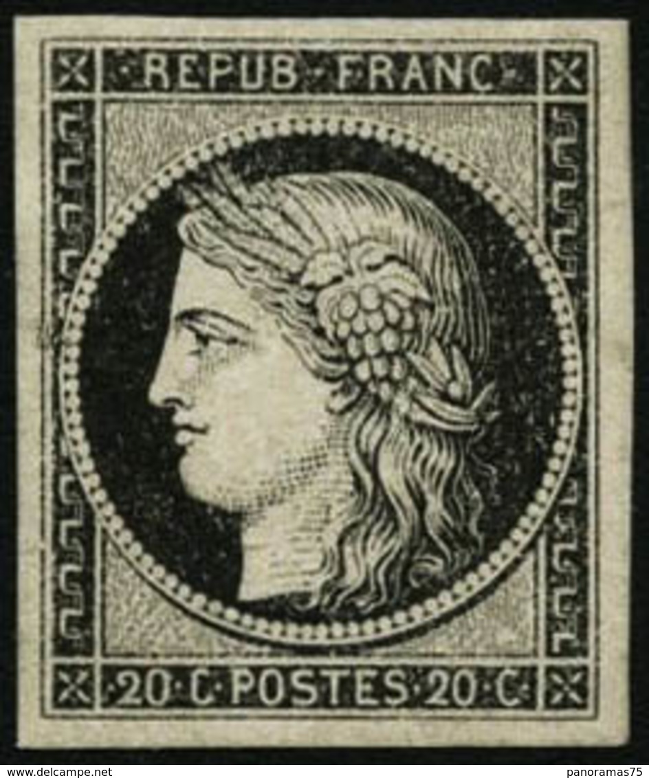 * N°3a 20c Noir S/blanc, Signé Brun - TB - 1849-1850 Ceres