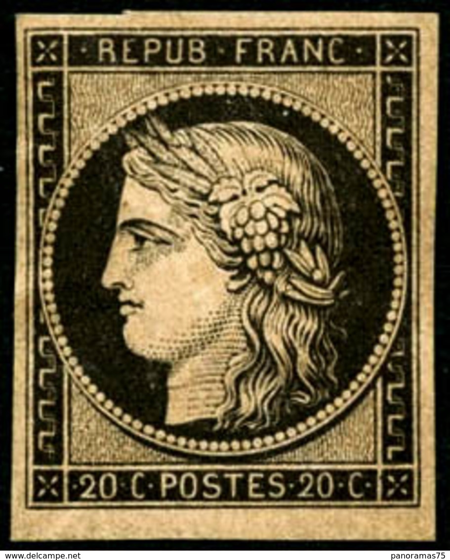 ** N°3F 20c Noir, Réimp - TB - 1849-1850 Ceres