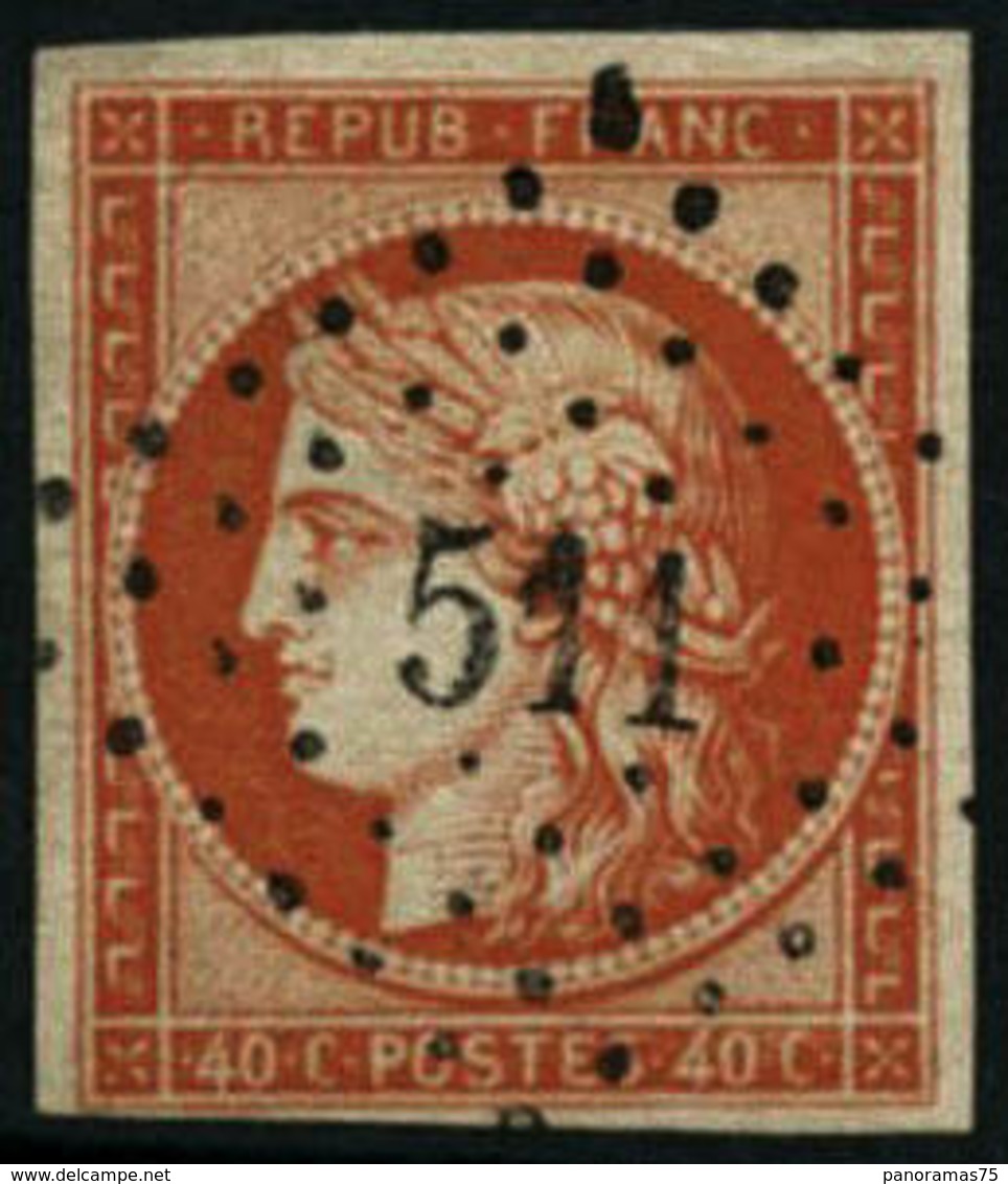 Oblit. N°5 40c Orange - TB - 1849-1850 Ceres